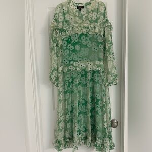 Juicy Couture silk Green Floral Dress